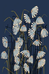 Fleurs bleues stylisées