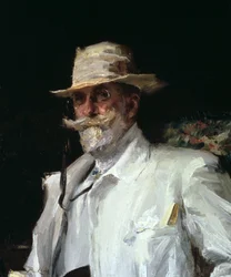 Portrait de William Merritt Chase, peintre impressionniste américain, vers 1910