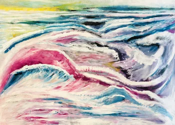 Des vagues océaniques éclatantes