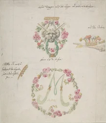 Dessins ornementaux pour porcelaine, XVIIIe siècle