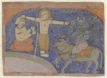 Shiva tue Yama avec son trident