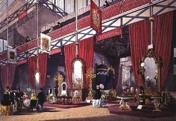 Vue de la section des meubles de la Grande Exposition, 1851