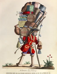 Admirez La Force Caricature faite par les apothicaires de Paris contre le duc de La Force en 1721 (règne du roi Louis XV)