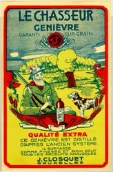 Autocollant publicitaire pour le genièvre de Belgique