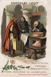 Histoire anecdotique de la nourriture : pois et fèves. Charlemagne demande la recette aux moines de l
