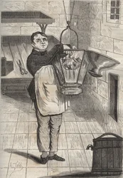 Anthelme Collet au bagne de Rochefort. Gravure dans « Histoire des bagnes depuis leur création à nos jours » (1877) par Pierre Zaccone.
