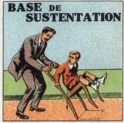 Équilibre des solides : base de soutien. Illustration anonyme de 1925. Collection privée.