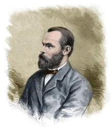 Carl Christian Koldewey (1837-1908) explorateur arctique allemand, chef des deux expéditions polaires allemandes - gravure de la fin du 19ème siècle