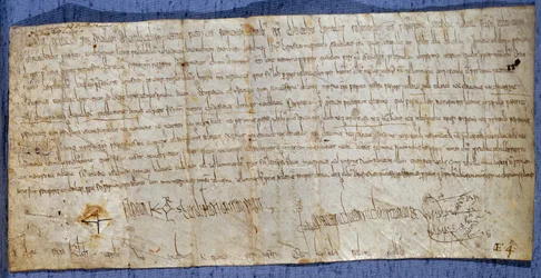 Charte du roi Charlemagne (Charles Ier, Charles le Grand ou Carolus Magnus) (742-814) exemptant l
