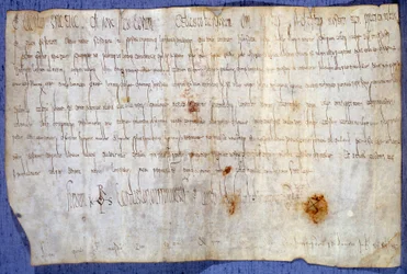 Charte du roi Charlemagne (Charles Ier, Charles le Grand ou Carolus Magnus) (742-814) exemptant l