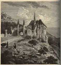Château du Montet - Vandoeuvre-lès-Nancy - Lorraine. Gravure dans "PATRIE - DESCRIPTION PICTURESQUE DE LA FRANCE EN 6 VOLUMES" par Lucien Huard (fin 19e siècle)