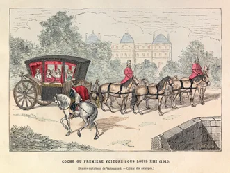 Coche ou première voiture sous le règne de Louis XIII (1601 - 1643)