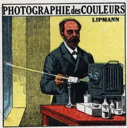 Photographie en couleur: le procédé inventé par Gabriel Lippmann (1845-1921) en 1891. Illustration anonyme de 1925. Collection privée.