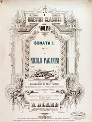 Couverture de la partition musicale de la Sonate 1, op 2 par N Paganini