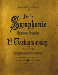 Couverture de la partition de la Symphonie n° 5 en mi mineur Opus 64 de Piotr Ilitch Tchaïkovski
