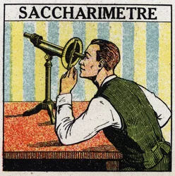 Double réfraction : saccharimètre. Illustration anonyme de 1925. Collection privée.