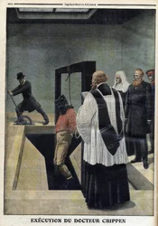 Exécution du docteur Crippen, illustration de « Le Petit Journal », supplément illustré, 4 décembre 1910 - Exécution du Dr Herbert Hawley Crippen à la prison de Pentonville, condamné à mort pour le meurtre de la belle Elmore