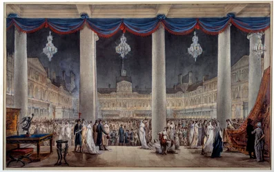 Exposition des produits industriels dans la cour du Louvre en 1801