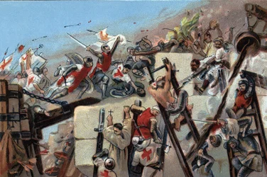 Première croisade (1096-1099) : la prise de Jérusalem par les croisés menés par Godefroy de Bouillon le 15 juillet 1099.