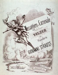 Frontispice de la partition musicale de Carnevals-Botschafter (op 270) par Johann Strauss
