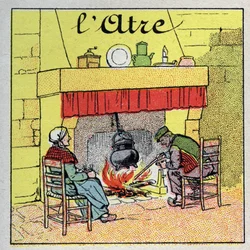 Chauffage domestique : la cheminée. Illustration anonyme de 1925. Collection privée.