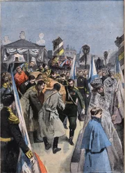 À Saint-Pétersbourg en Russie : les funérailles du Grand-Duc Alexandrovitch (Aleksei Aleksandrovich Romanov)