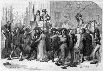 Jean-Lambert Tallien (1767-1820) révolutionnaire et journaliste français, le 23 septembre 1793, il est envoyé en mission à Bordeaux pour réprimer les mouvements fédéralistes - Gravure dans « Histoire des Girondins » par Alphonse de Lamartine (1790-1869) 18