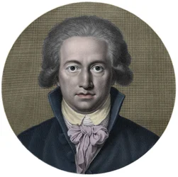 Johann Wolfgang von Goethe (1749-1832). Écrivain allemand. Gravure du 19ème siècle - Portrait de Johann Wolfgang Goethe