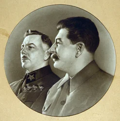Joseph Staline et Kliment Voroshilov (Vorochilov)