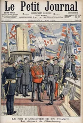 Le roi Édouard VII a quitté Cherbourg après un voyage en France. Le Petit Journal, mai 1903