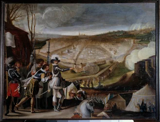 Le camp du roi Henri IV (1553-1610) lors du siège d