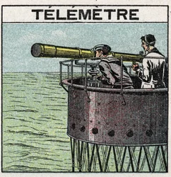 Réflexion de la lumière : le télémètre utilisé pour la navigation. Illustration anonyme de 1925. Collection privée.