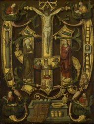 Monogramme du Christ associé aux instruments de la Passion, vers 1560 (huile sur panneau)