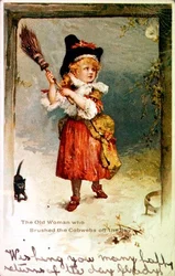 Vieille femme qui brossait les toiles d