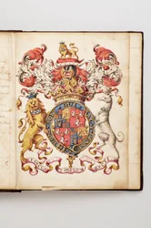 Ordre de la Jarretière : Livre des Statuts ayant appartenu à Charles Fitzroy, duc de Grafton - Manuscrit aquarelle, début 18ème siècle