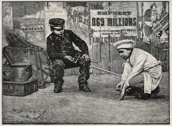 Partie de balles. Gravure de la fin du 19ème siècle. Collection privée.