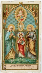 Image pieuse : La Sainte Famille avec le Saint-Esprit et Dieu