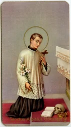 Image pieuse : Louis de Gonzague adorant la croix
