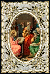 Image pieuse : Jésus enfant avec les docteurs