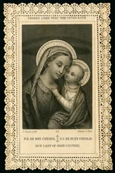 Image pieuse : Portrait de la Vierge Marie, Notre-Dame du Bon Conseil