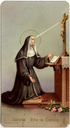 Image pieuse : Rita de Cascia pendant sa stigmatisation partielle