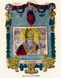 Image pieuse : Saint Nicolas. Gravure du 19e siècle Collection privée
