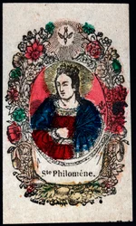 Image pieuse : Sainte Philomène. Gravure du 19e siècle Collection privée