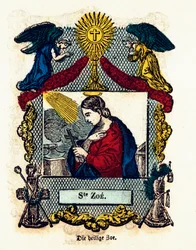 Image pieuse : Sainte Zoé. Gravure du 19e siècle. Collection privée