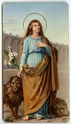 Image pieuse : Sainte Thècle (chromolithographie)