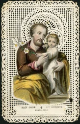 Image pieuse : Saint Joseph et Jésus