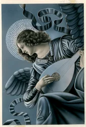 Image pieuse : un ange musicien d