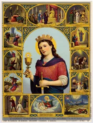 Image pieuse : vie de sainte Barbe