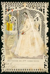 Image pieuse : Carte mémoire distribuée à la première communion