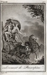 Pluton (Hadès) emmène Perséphone (Proserpine) devant sa mère, Cérès (Déméter), et l